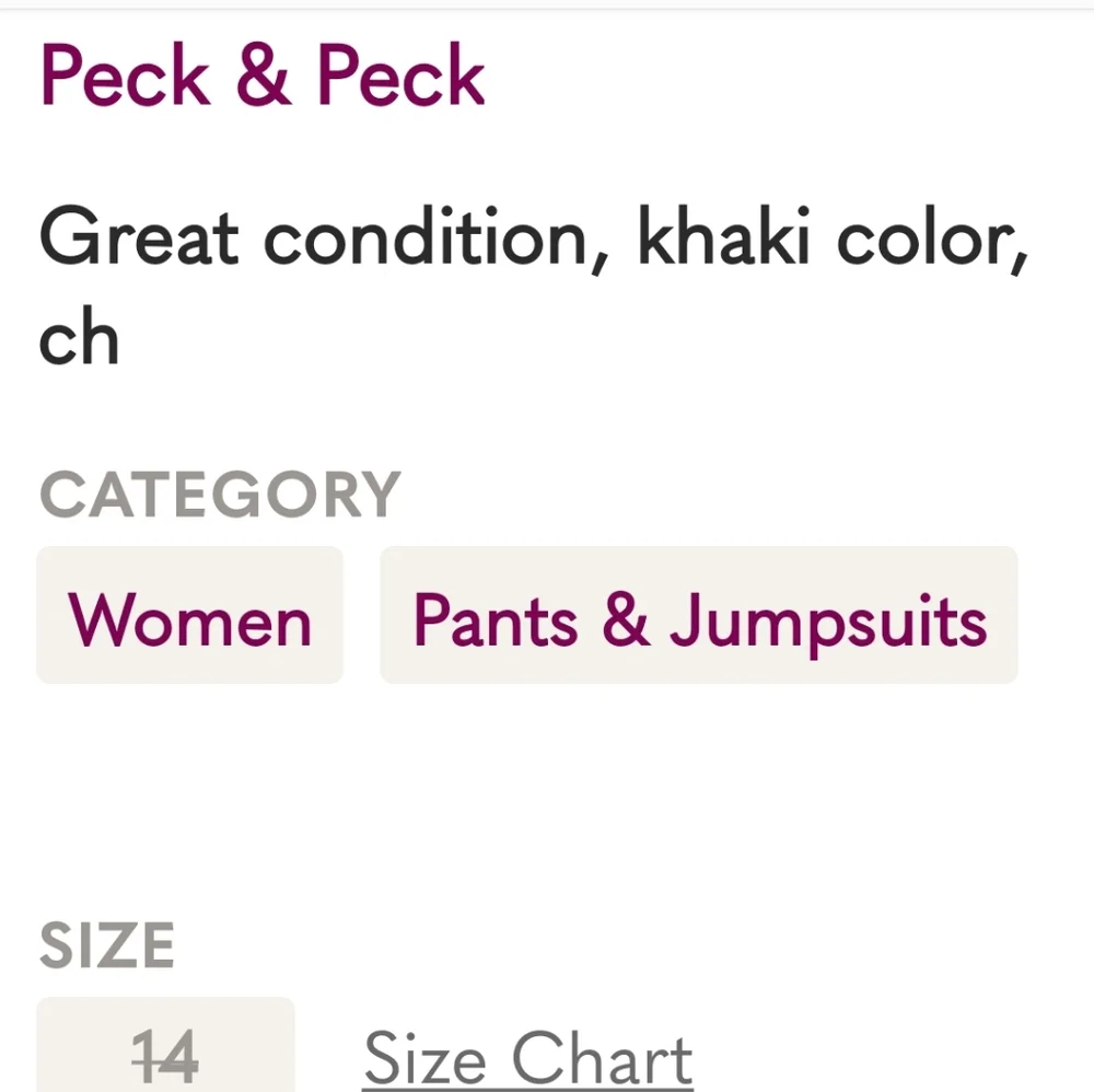 Peck & Peck Pants, size 14 - Picture 7 of 7